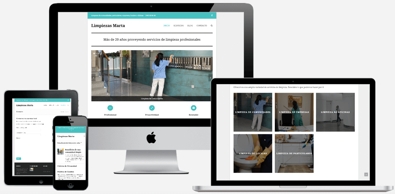 Mockup Web Empresa Limpiezas Marta
