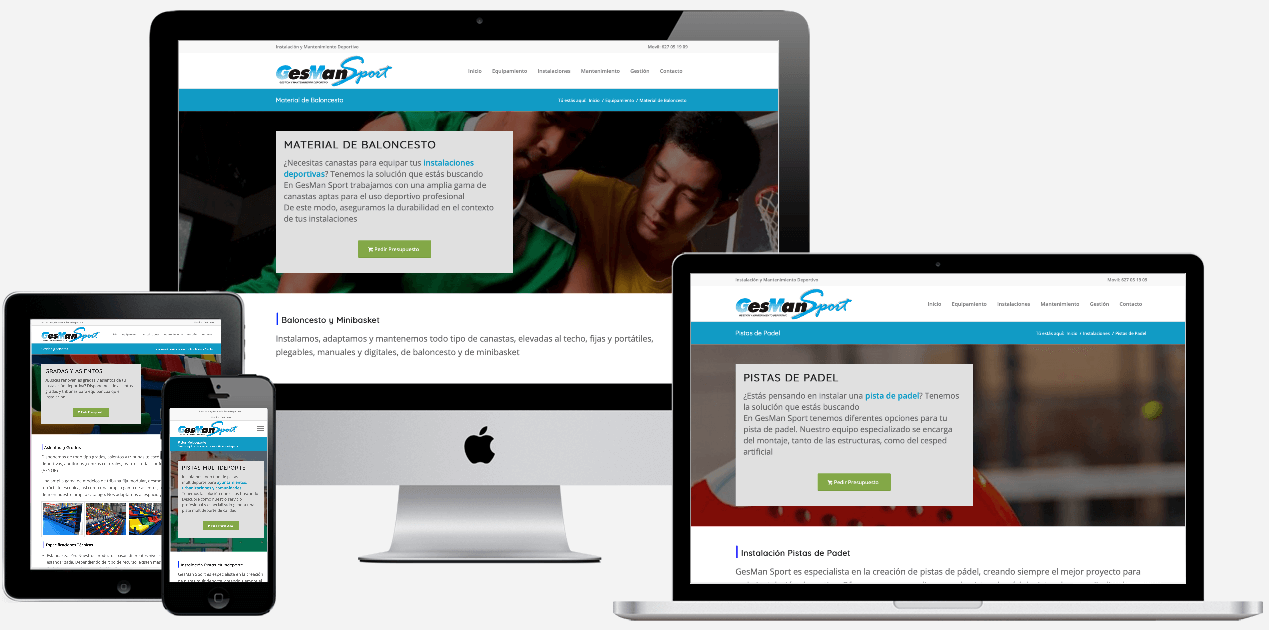 Web Empresa Mantenimiento Instalaciones Deportes Gesmansport